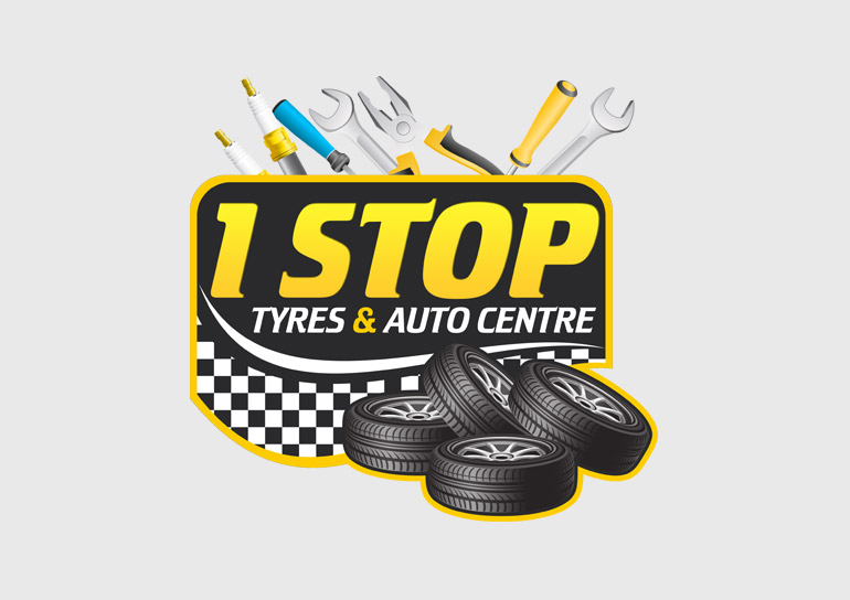 1 Stop Tyres and Auto Centre Logo Design