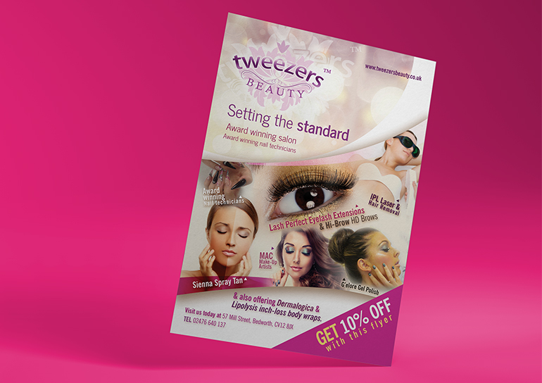 Tweezers Beauty Salon Discount Promotion Flyer Design