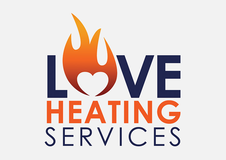 Love Heating Services Logo Design
