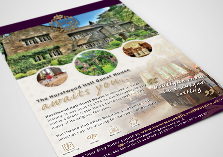 The Hurstwood Hall Guest House Vacancy Flyer Design