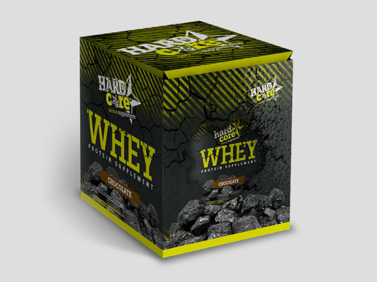 Hardcore Whey Protein Packaging Box Design