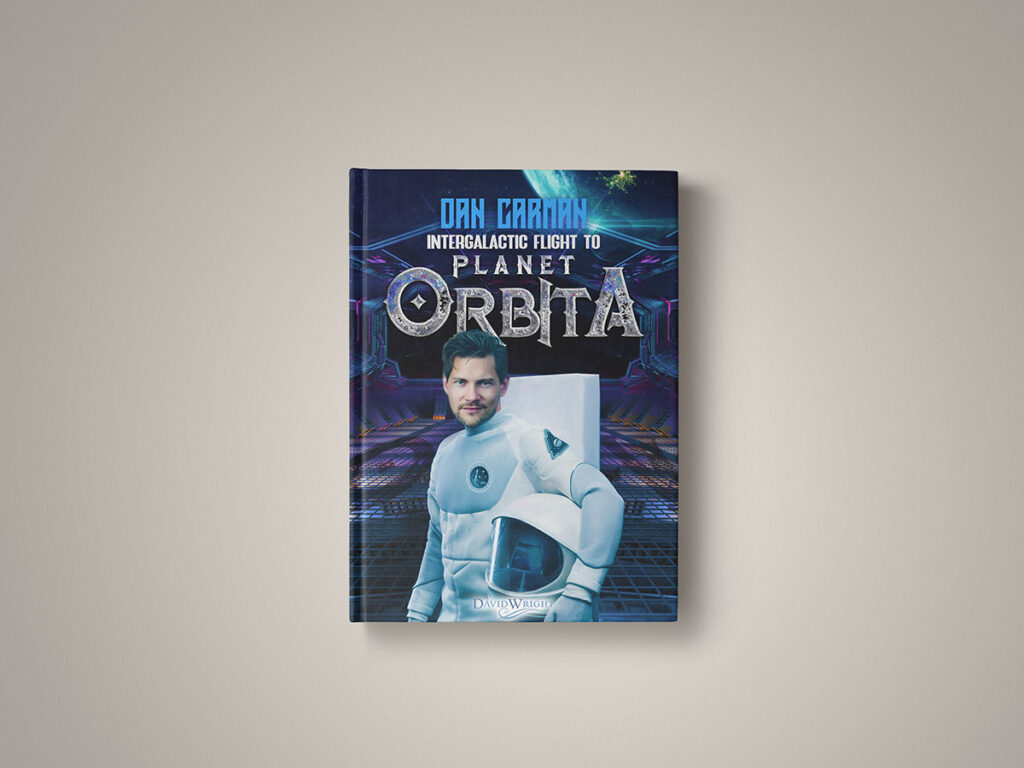 Dan Carman Intergalatic Flight To Planet Orbita Book Cover Design