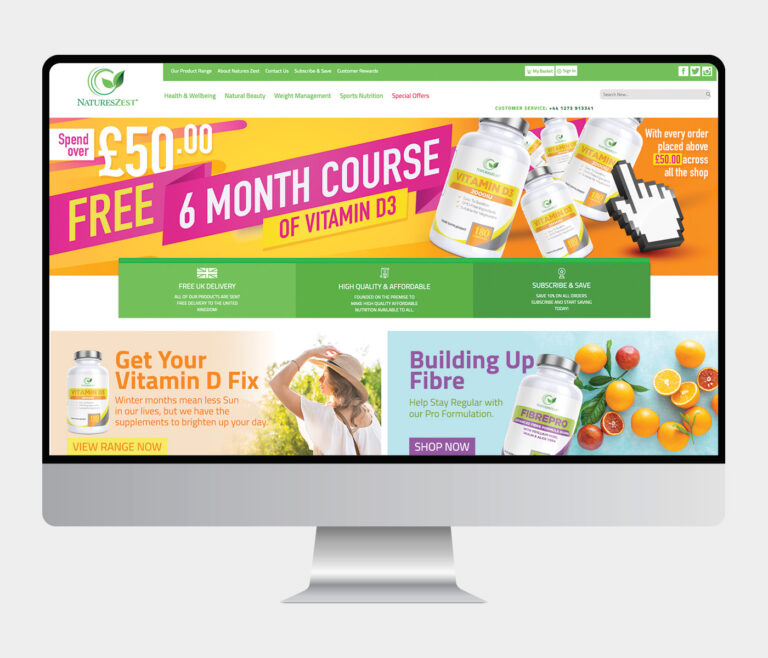 Natures Zest Nutrition Web Design