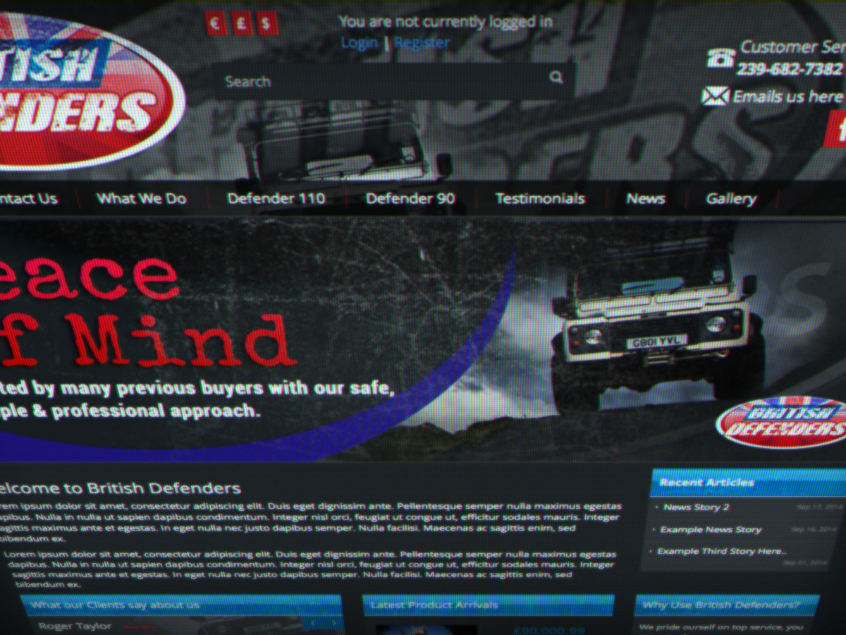 British Defenders Website Design